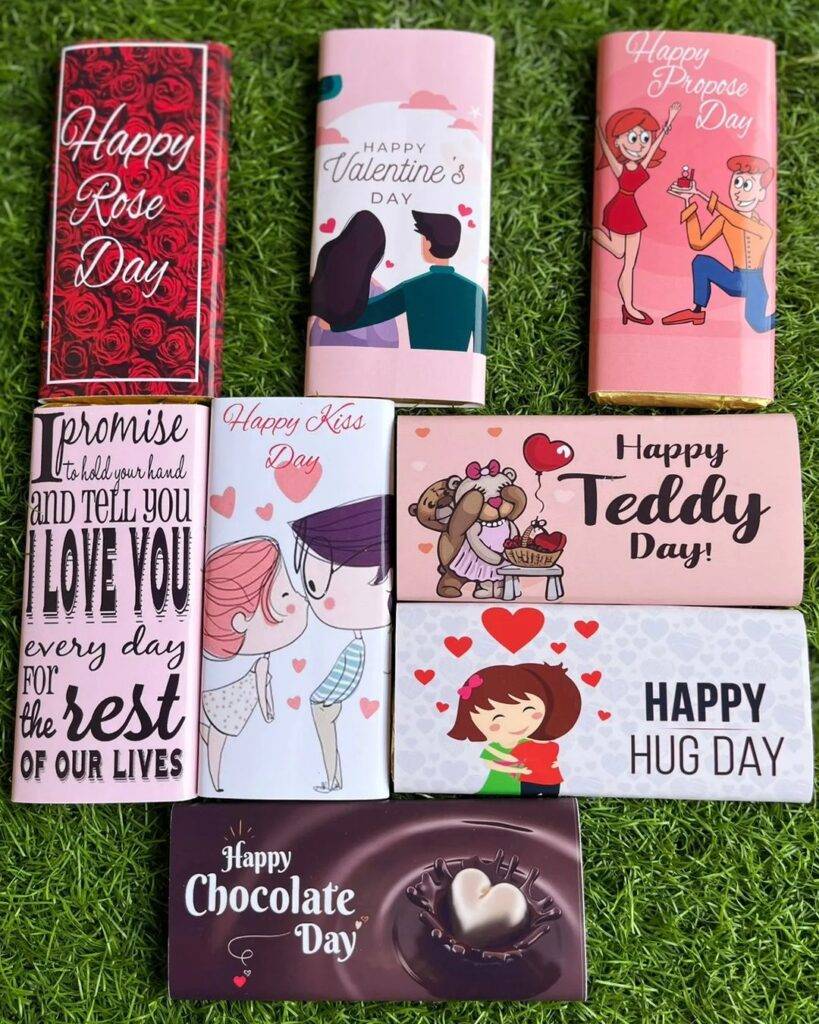 valentine chocolate refer design gift for her and for him. chocolate gift in valentine for him and her 2023