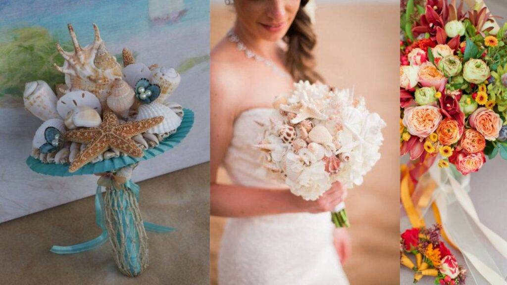 Seashell Bouquets and Boutonnieres, Beach Wedding Accessories