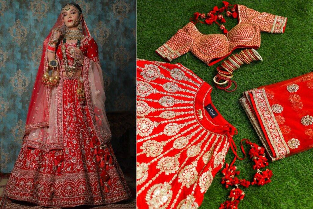 Best Red Lehenga Bridal Captions For Your Special Day