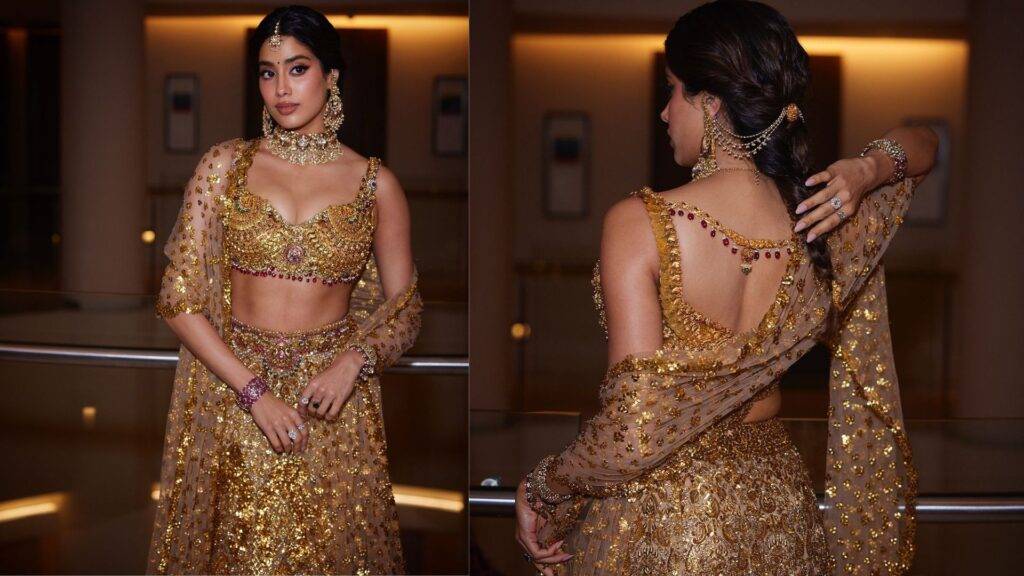 Read more about the article Janhvi Kapoor’s Stunning Look at Anant Radhika’s Wedding Day