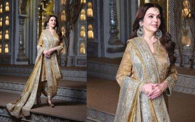 Beautiful and Graceful: Mrs. Nita Ambani in an Antique Gold Ensemble