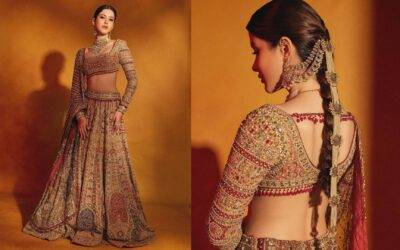 Shanaya Kapoor Stuns in Tarun Tahiliani’s  Byzantine Lehenga at Ambani Wedding