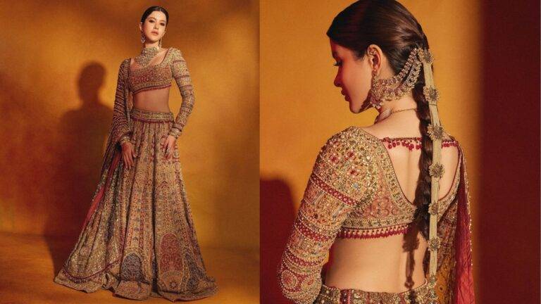 Shanaya Kapoor Stuns in Tarun Tahiliani’s  Byzantine Lehenga at Ambani Wedding