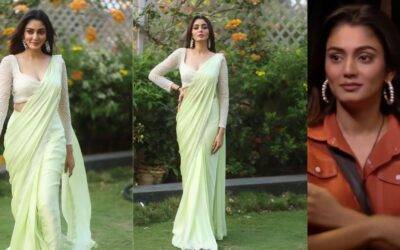 Sana Makbul’s Ethereal Pastel Green Saree Look: Designed by Richa Jaisinghani: Bigg Boss OTT 3 Contestant