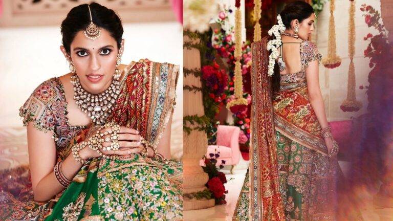 Shloka Ambani in Custom Anamika Khanna for Anant and Radhika’s Haldi Ceremony