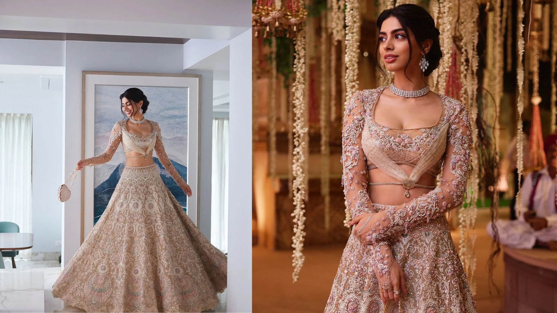 You are currently viewing Khushi Kapoor Shines in Tarun Tahiliani Bridal Couture at Ambani Wedding