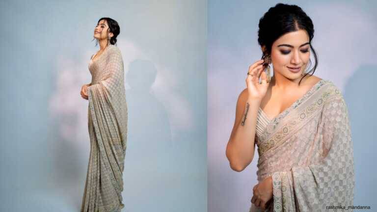 Rashmika Mandanna’s Ethereal Saree Look: A Blend of Tradition and Modernity