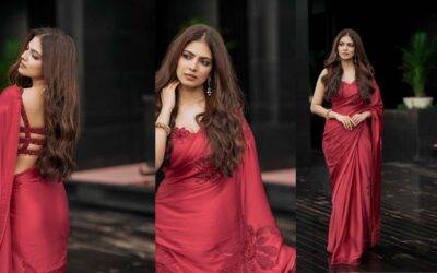 Malavika Mohanan in Red Saree: A Timeless Elegance